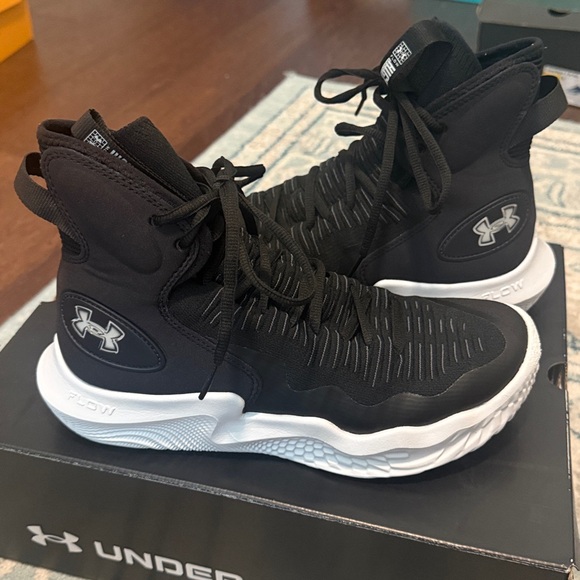 Under Armour Black and White High-Top Sneakers - Picture 1 of 6